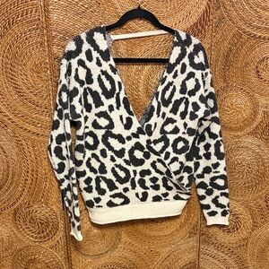 Leopard Sweater- Black and Cream